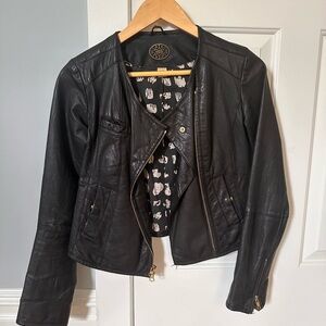 Anthropologie Black Leather Jacket by Idra
